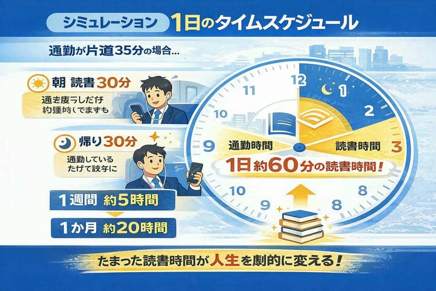 オーディブルを使用する際の1日のタイムスケジュール