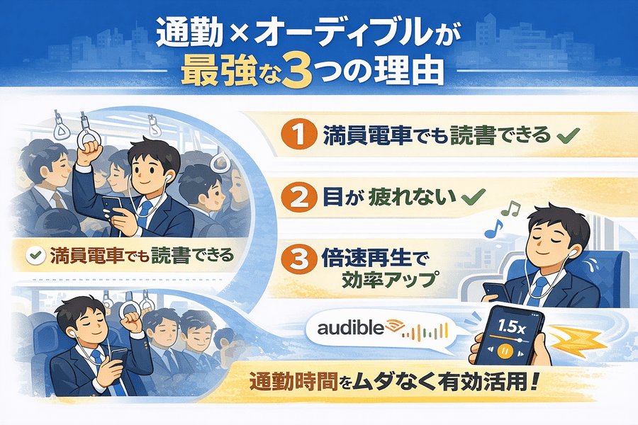 通勤中にオーディブルが最強な3つの理由